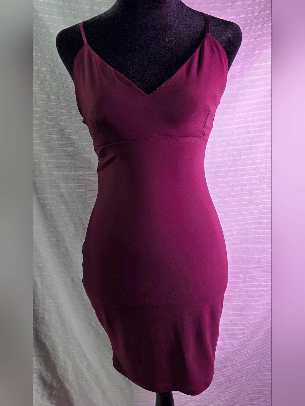 Windsor Plum Spaghetti-Strap Midi Dress